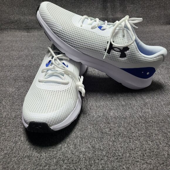 Under Armour UA Surge 3 Men’s Size 13 White Blue Running Shoes Lightweight Mesh - Picture 3 of 10